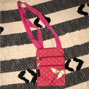Pink Bag with green polka dots!